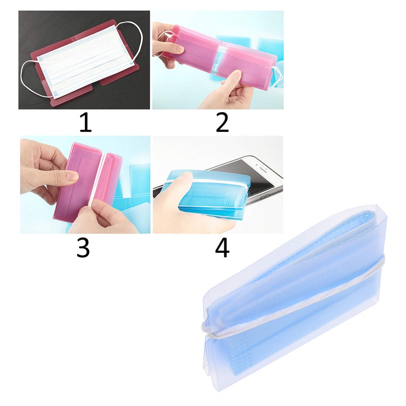 Kare Kind Kare & Kind 30x Facial Mask Storage Clip Folder - Reusable Cover Holder - Portable Mask Organizer to Protect and Store Disposable Masks Neatly - For Home Office Travel - Pink/Blue/Transparent - Image 5